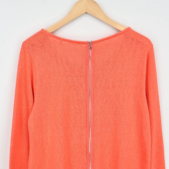 Soft Surroundings Audley Back Zipper Knit Tunic Sweater In Coral Size Large - Picture 4 of 8